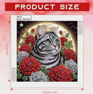 Preview: Diamond Painting Katze im Mondscheinlicht